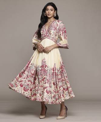 Off white zuri long dress by ritu kumar 1