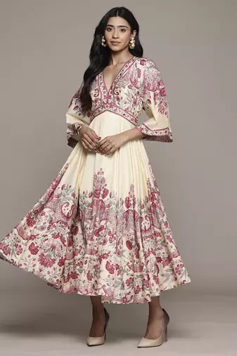 Off white zuri long dress by ritu kumar
