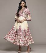Off white zuri long dress by ritu kumar