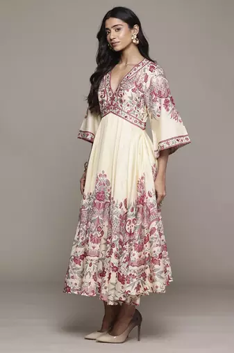 Off white zuri long dress by ritu kumar