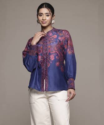 Blue zuri shirt by ritu kumar 1