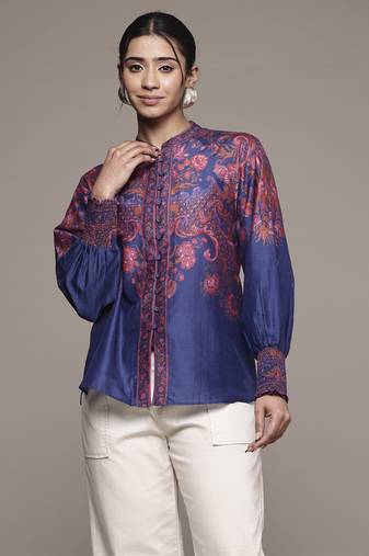 Blue zuri shirt by ritu kumar