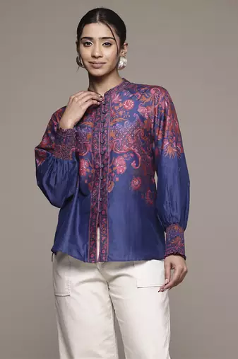 Blue zuri shirt by ritu kumar