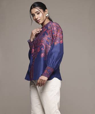 Blue zuri shirt by ritu kumar 3