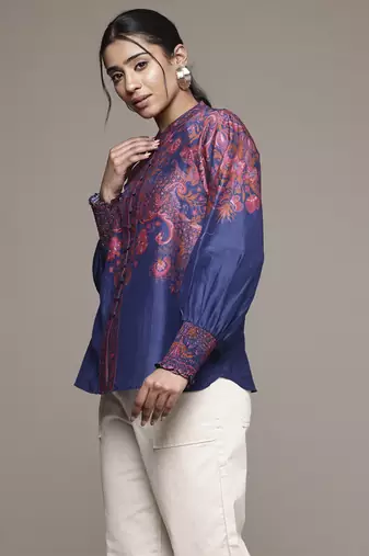 Blue zuri shirt by ritu kumar
