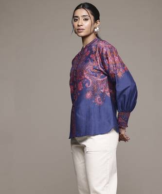 Blue zuri shirt by ritu kumar 4
