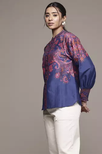 Blue zuri shirt by ritu kumar