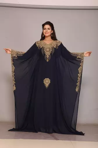 black  kaftan women dress long gown farasha morocco wear
