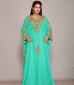 light-green  kaftan women dress long gown farasha morocco wear