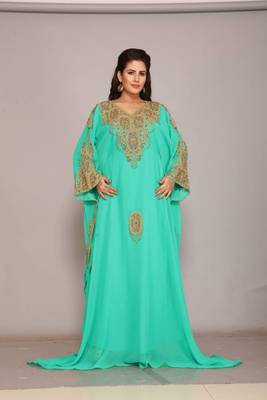 light-green  kaftan women dress long gown farasha morocco wear 2