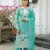 Turquoise Colour Chinnon Silk Embroidery Work Fully  Salwar Suit
