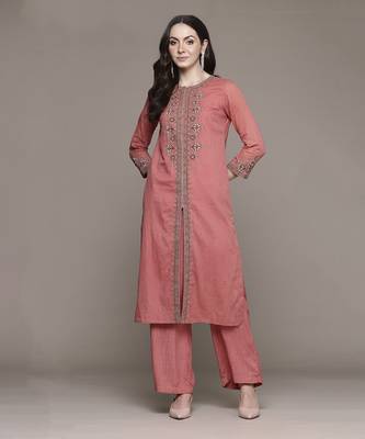 Peach Kurta Set By Ritu Kumar 1