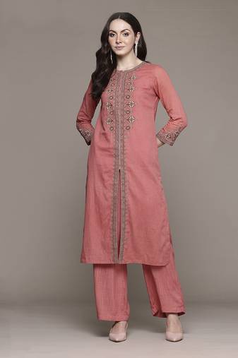 Peach Kurta Set By Ritu Kumar