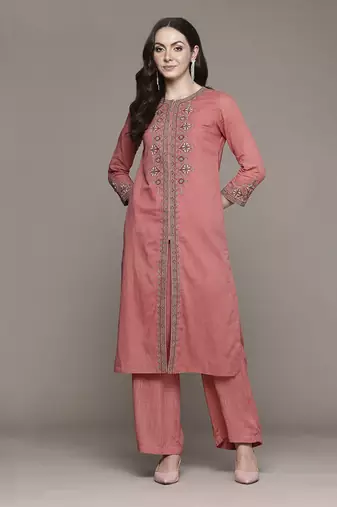 Peach Kurta Set By Ritu Kumar