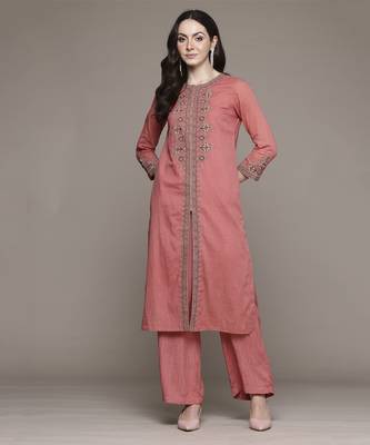 Peach Kurta Set By Ritu Kumar 2