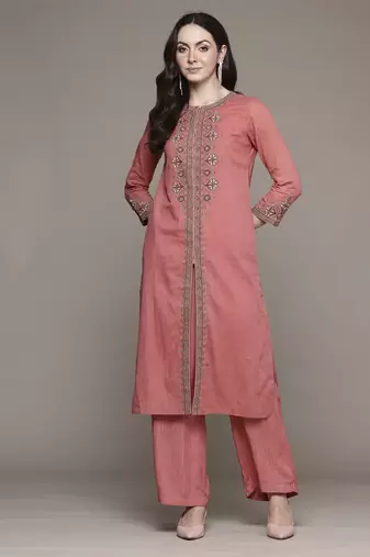 Peach Kurta Set By Ritu Kumar