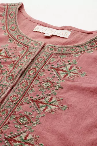 Peach Kurta Set By Ritu Kumar