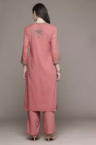 Peach Kurta Set By Ritu Kumar