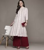 Off white a-line kurta By Ritu Kumar