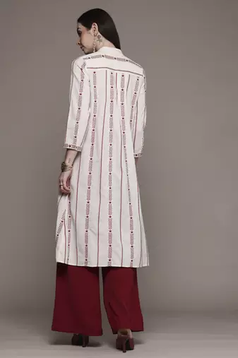 Off white a-line kurta By Ritu Kumar