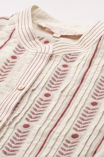 Off white a-line kurta By Ritu Kumar