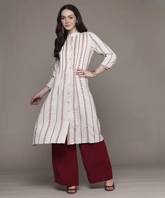 Off white a-line kurta By Ritu Kumar 5