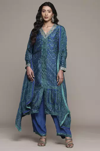 Blue kurta Set By Ritu Kumar