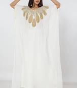 cream  kaftan women dress long gown farasha morocco wear