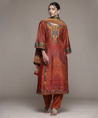 Orange Kurta Set By Ritu Kumar 1