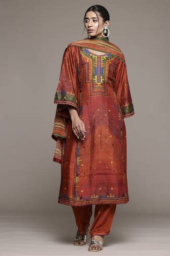 Orange Kurta Set By Ritu Kumar