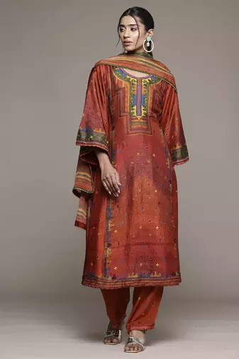 Orange Kurta Set By Ritu Kumar
