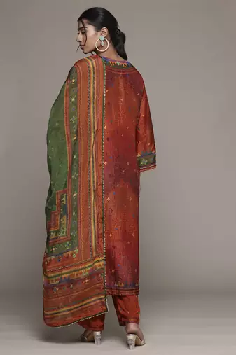 Orange Kurta Set By Ritu Kumar