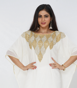cream  kaftan women dress long gown farasha morocco wear