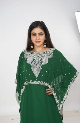 green  kaftan women dress long gown farasha morocco wear 3