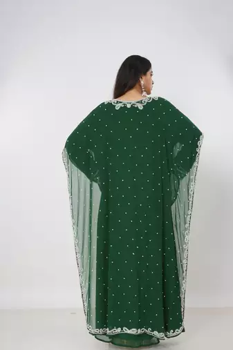 green  kaftan women dress long gown farasha morocco wear