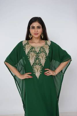 green  kaftan women dress long gown farasha morocco wear 2