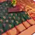 Dark green woven silk blend banarasi paithani saree with blouse