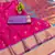 Pink woven silk blend banarasi paithani saree with blouse