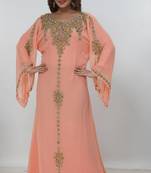 peach  kaftan women dress long gown farasha morocco wear