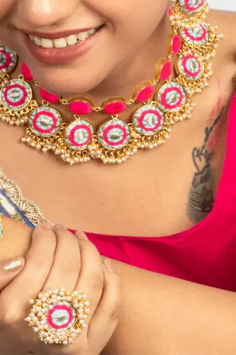 Frosted petal mandala necklace