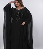 black  kaftan women dress long gown farasha morocco wear