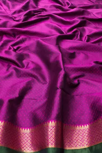 Olive woven silk blend banarasi paithani saree with blouse