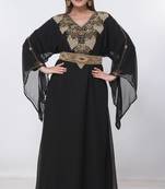 black  kaftan women dress long gown farasha morocco wear