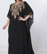 black  kaftan women dress long gown farasha morocco wear