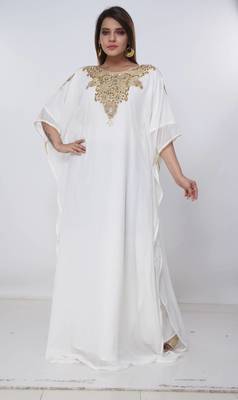cream  kaftan women dress long gown farasha morocco wear 3