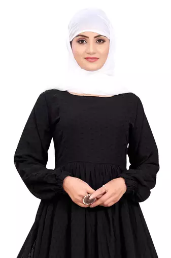 Black Georgette Stitched Burqas without Hijab