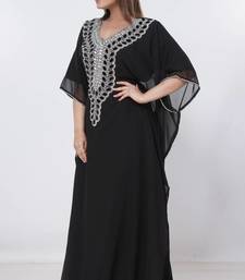 black  kaftan women dress long gown farasha morocco wear