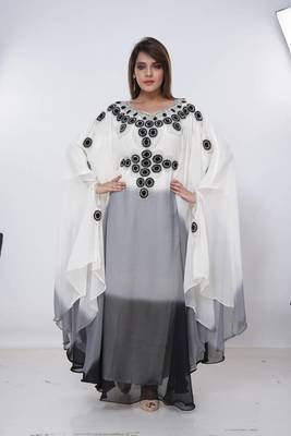 black  kaftan women dress long gown farasha morocco wear 1