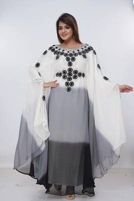 black  kaftan women dress long gown farasha morocco wear 2