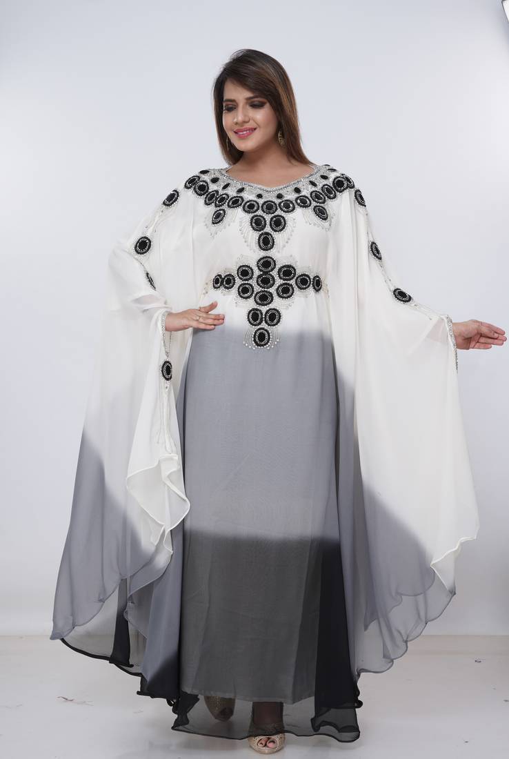 black  kaftan women dress long gown farasha morocco wear